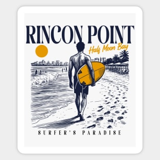 Vintage Surfing Rincon Point Half Moon Bay, California // Retro Surfer Sketch // Surfer's Paradise Sticker